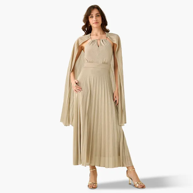 Cape A-Line Maxi Dress – image 2