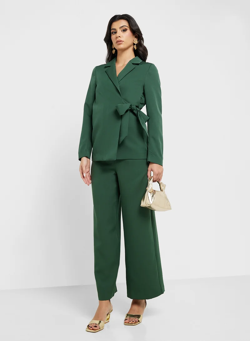 High-Waist Cargo Pants Forest Green