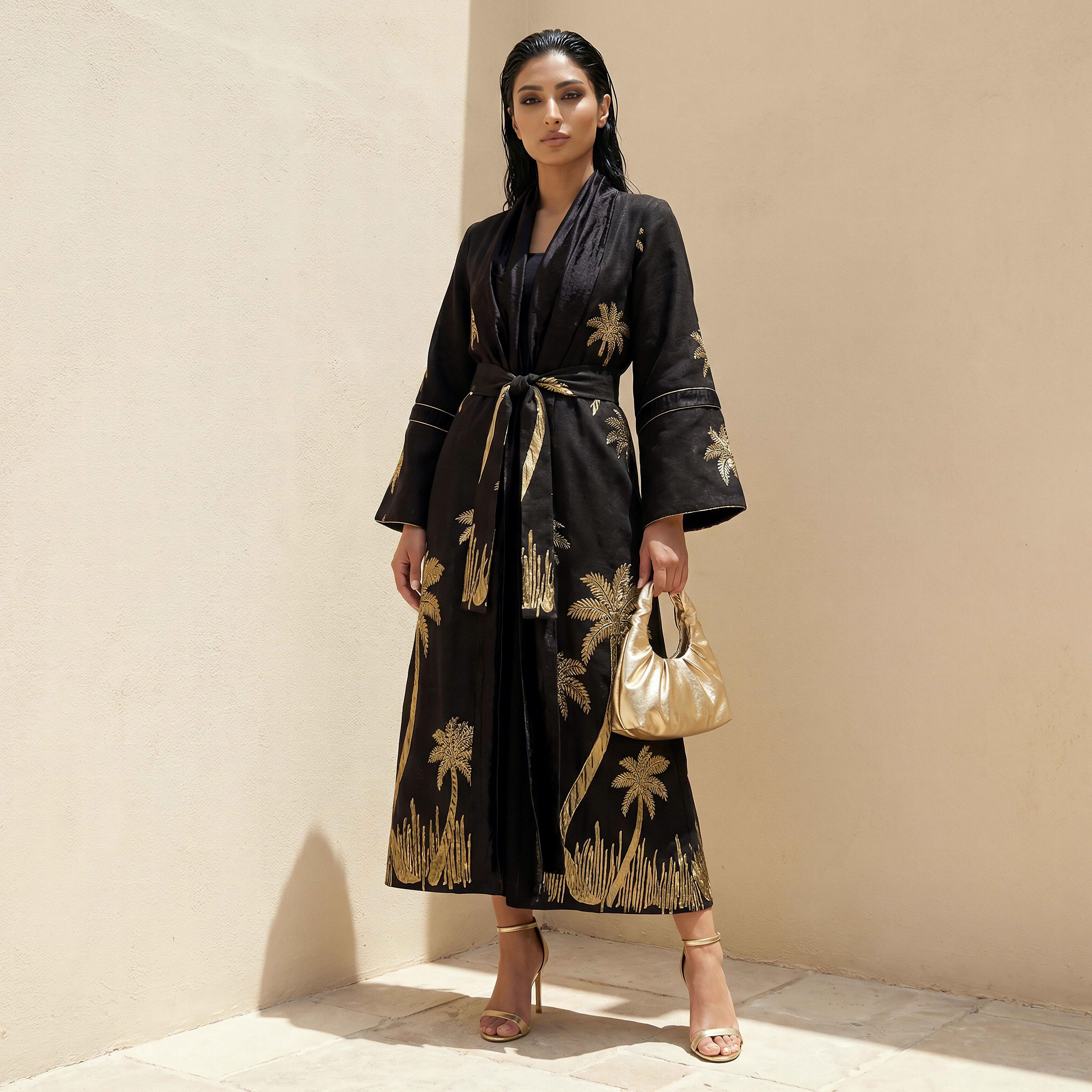 Relaxed Jacquard Belted Shrug Black