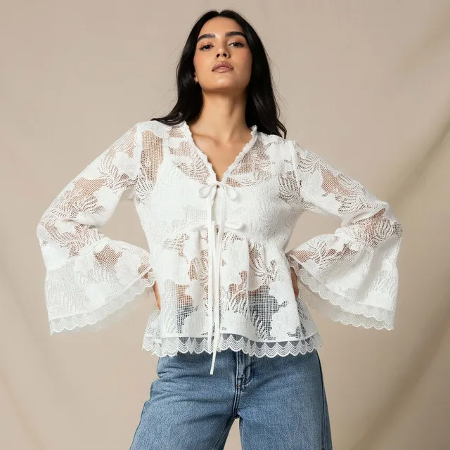 Scalloped Relaxed Cover-Up Top