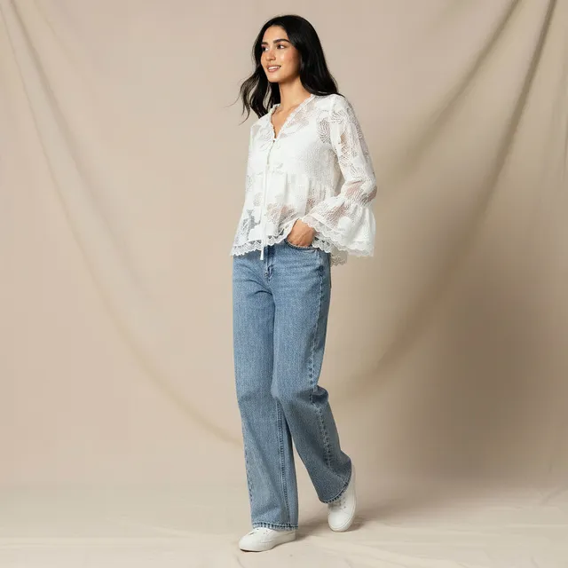 Scalloped Relaxed Cover-Up Top – image 3
