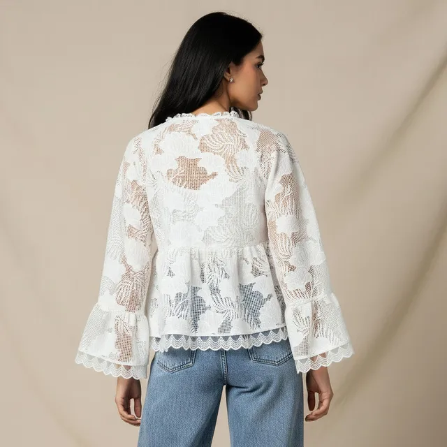 Scalloped Relaxed Cover-Up Top – image 4