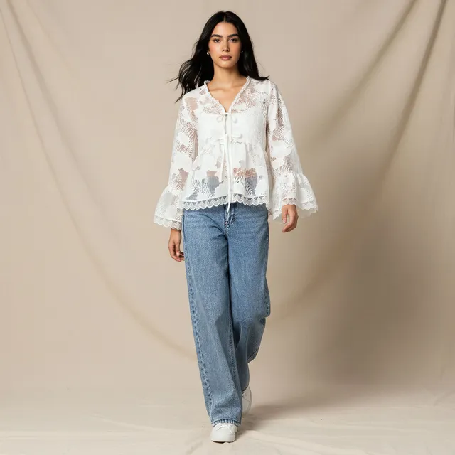 Scalloped Relaxed Cover-Up Top – image 5