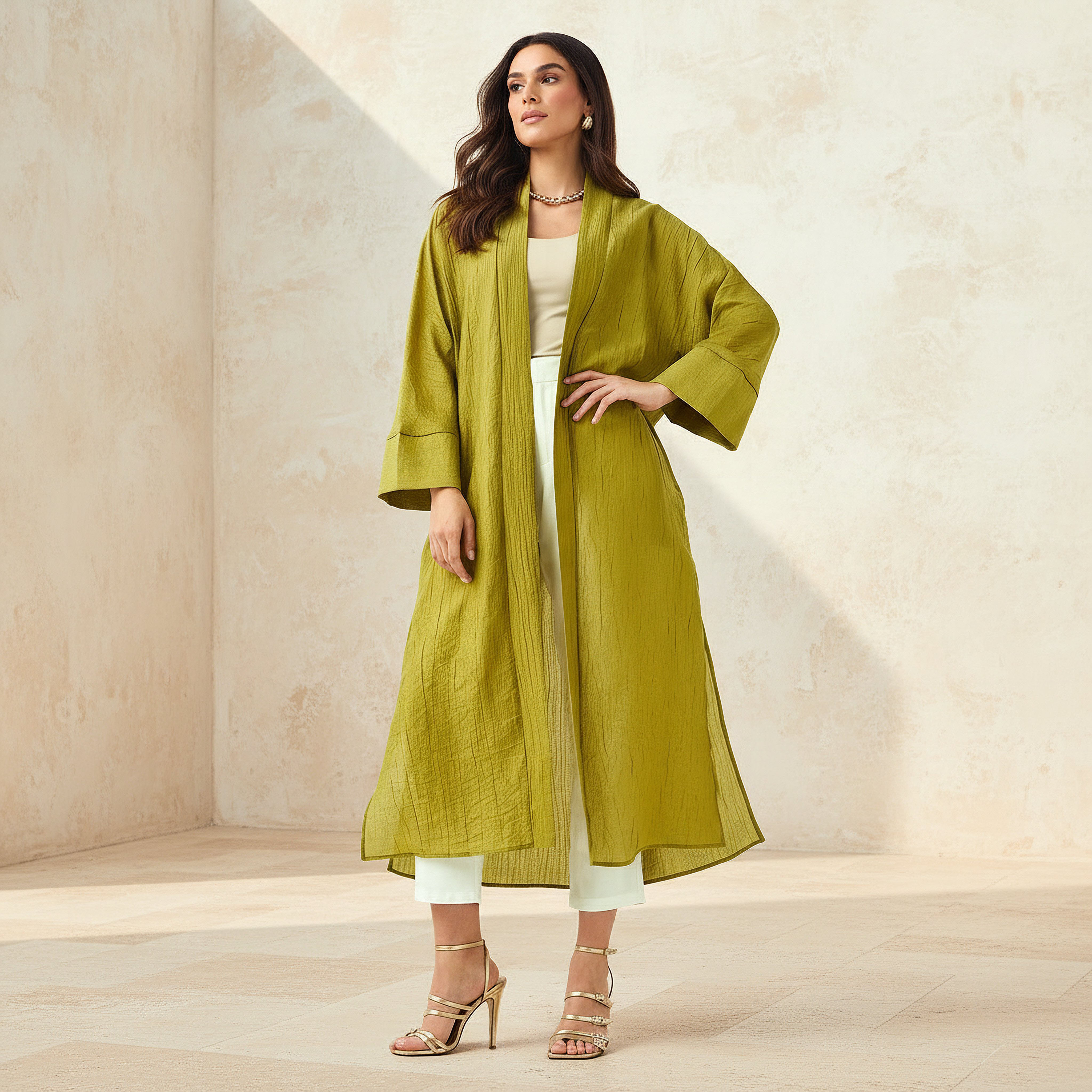 Relaxed Longline Shrug Green