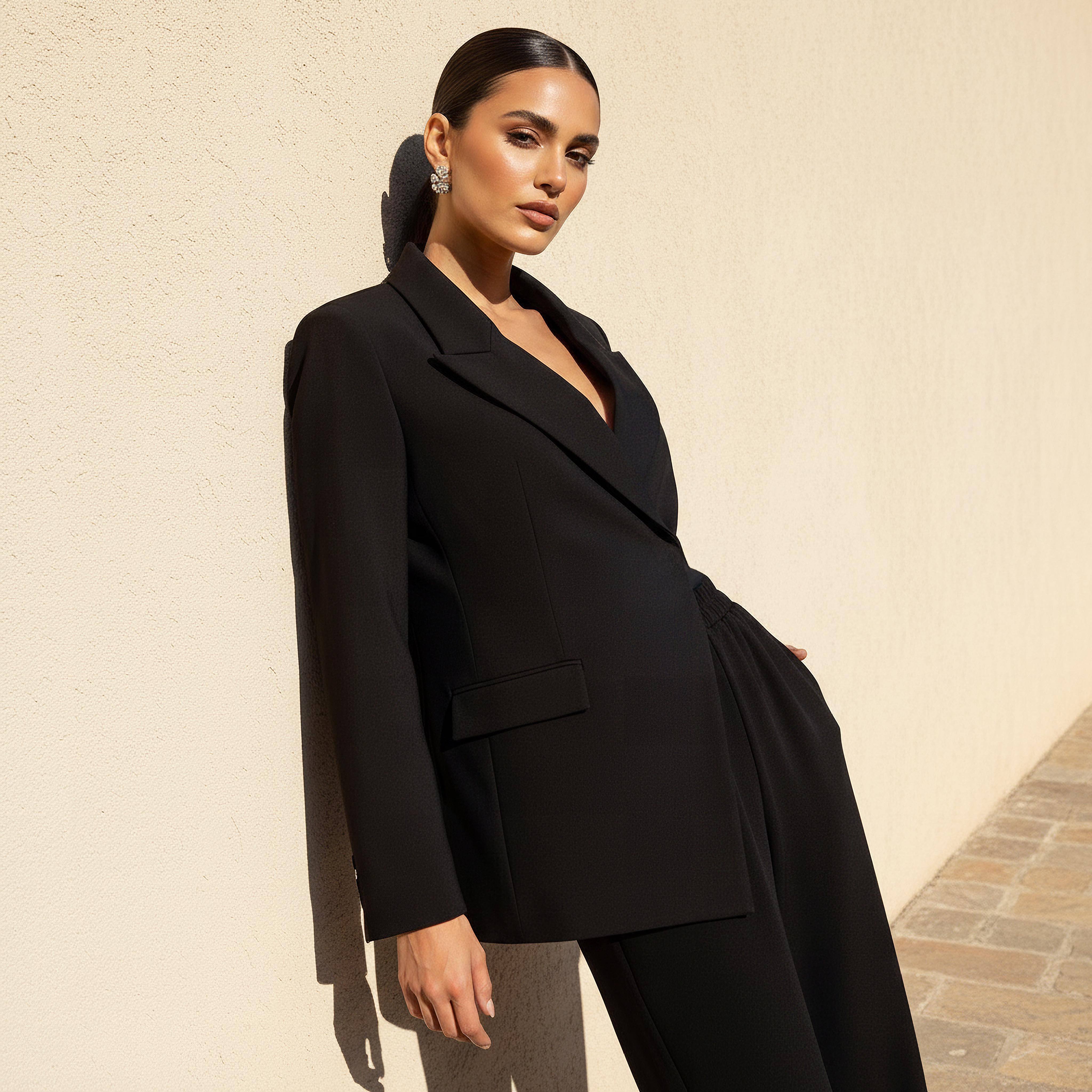 Iconic Oversized Blazer with Button Closure