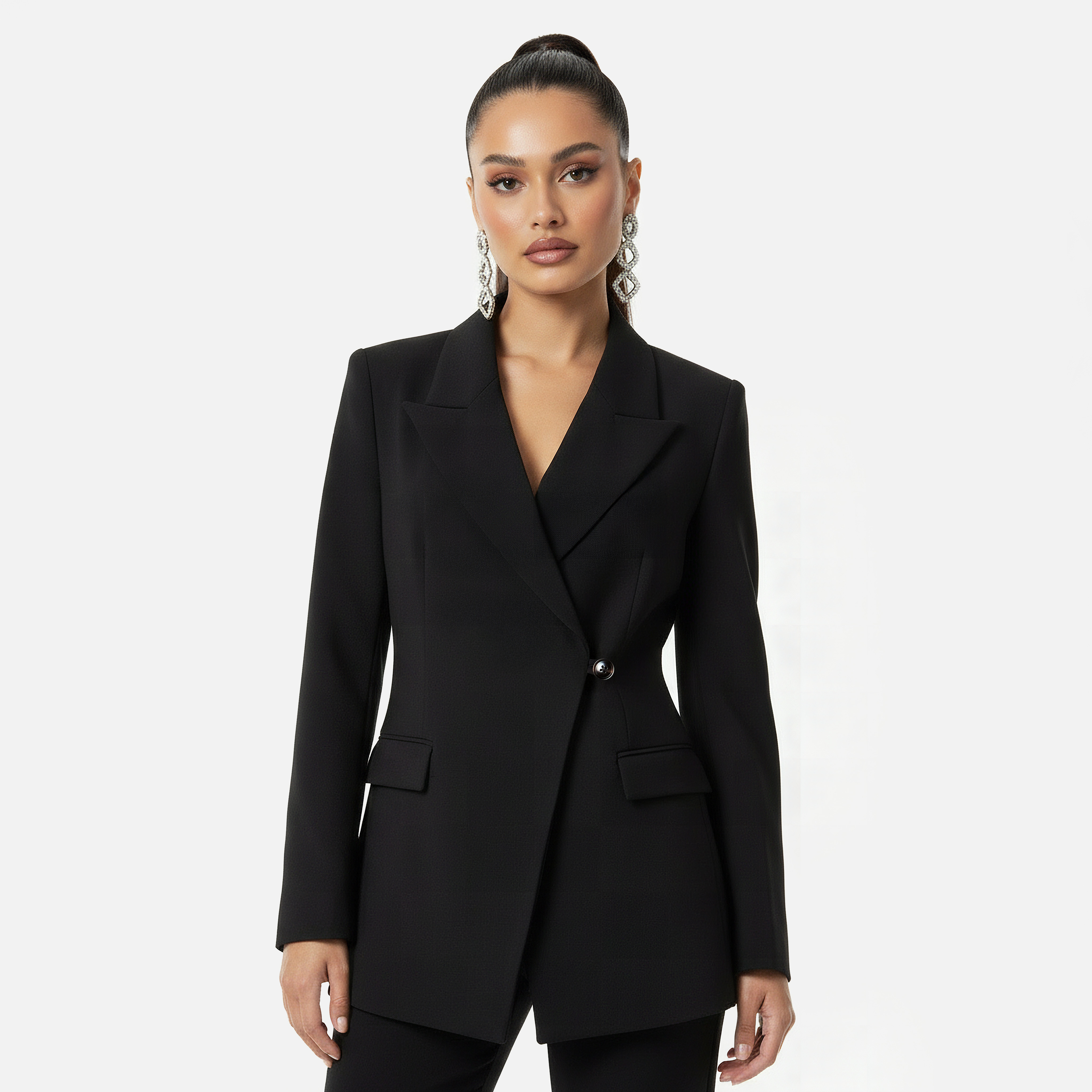 Iconic Oversized Blazer with Button Closure