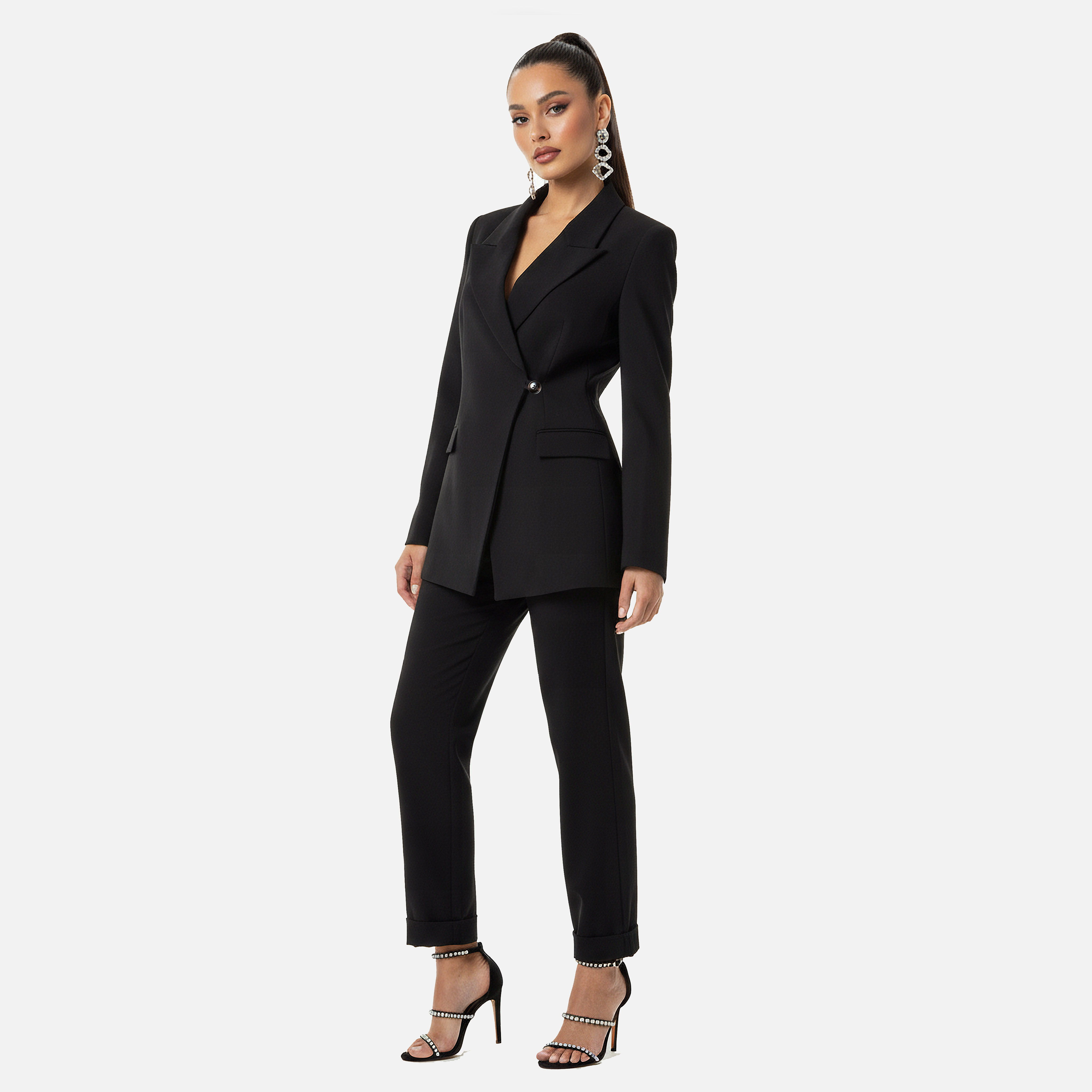 Iconic Oversized Blazer with Button Closure