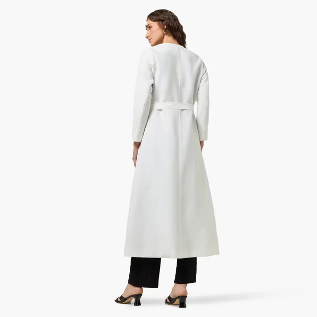 Linen-Blend Longline Duster Jacket with Belt – image 7