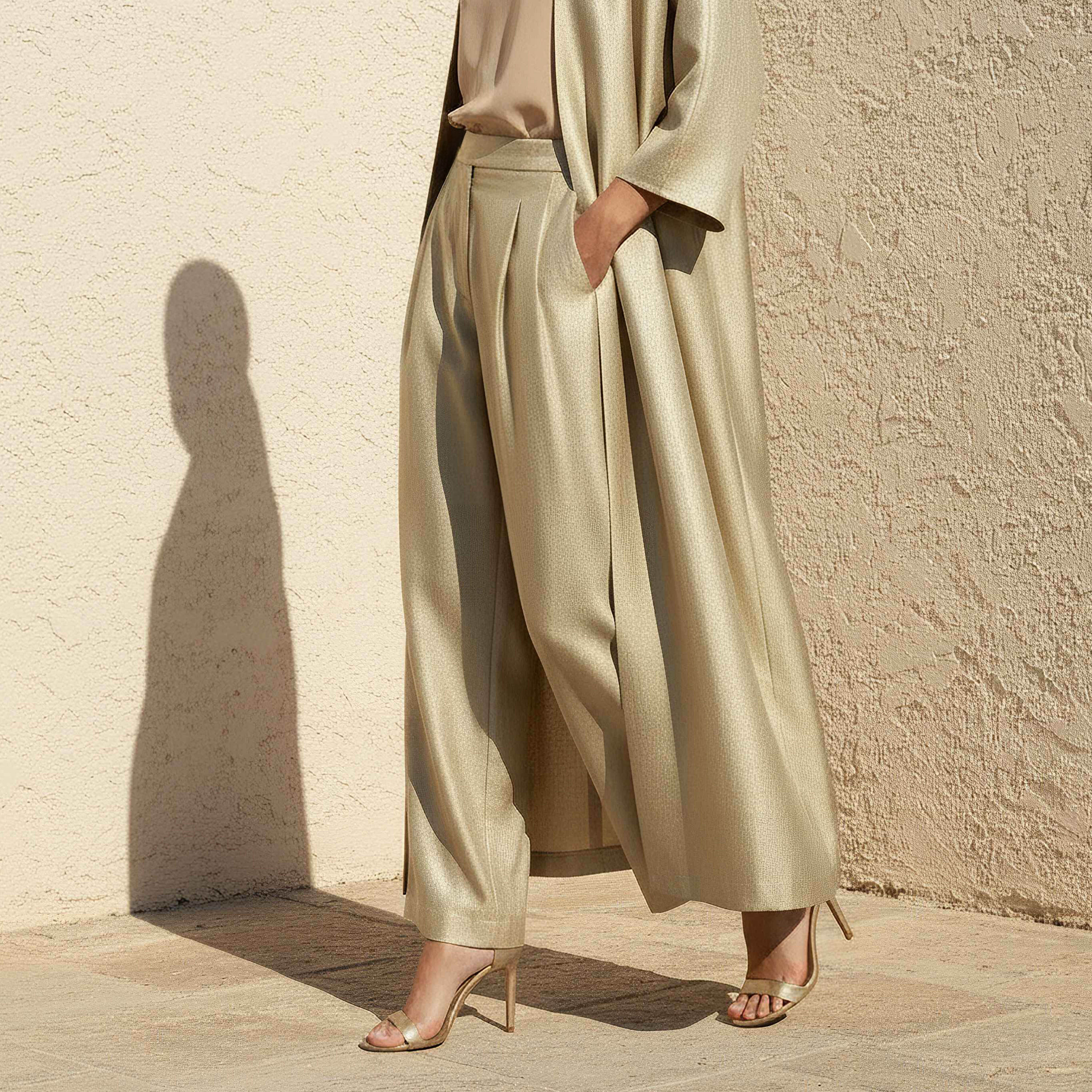 Iconic Longline Kimono Jacket Beige