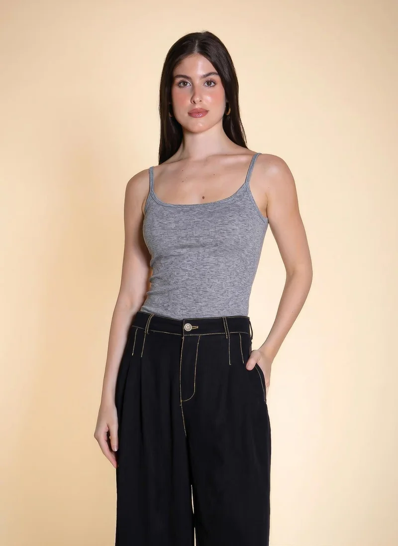 Soft Padded Tank Top Grey