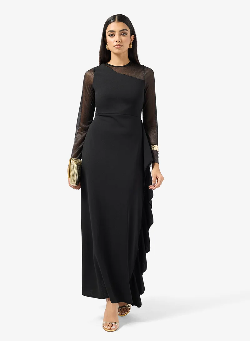 Bidcon Sheer Sleeve Dress