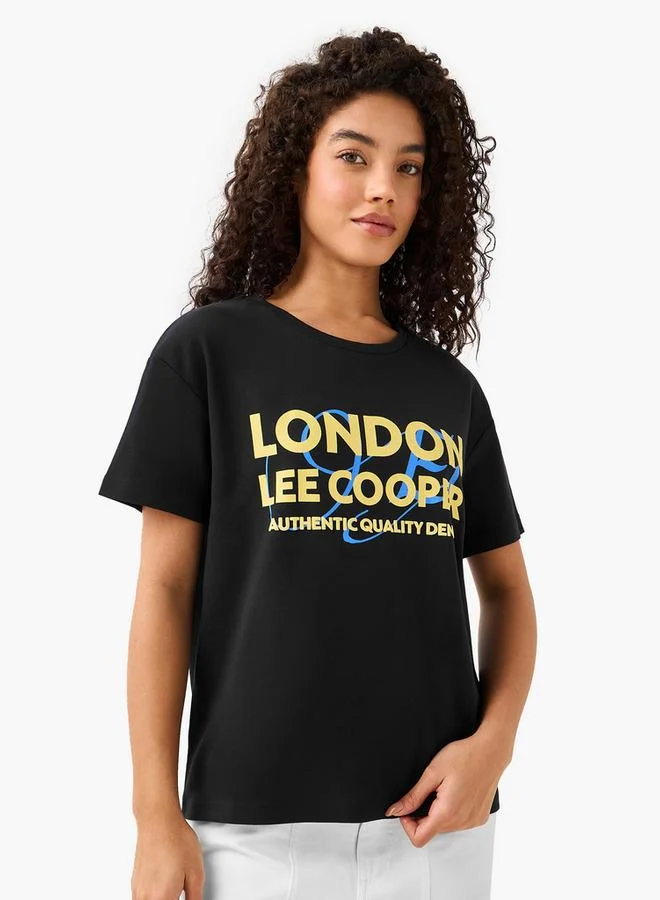 Lee Cooper Logo Print Cotton T-shirt Black