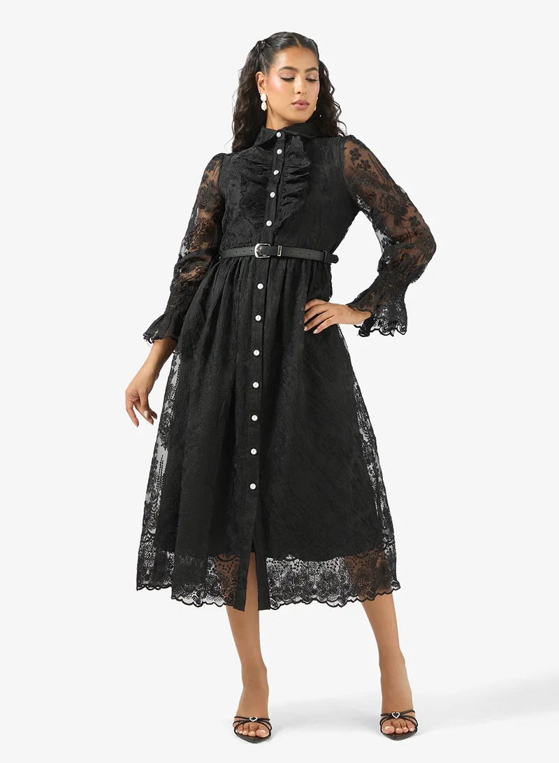 A-Line Lace Dress Black