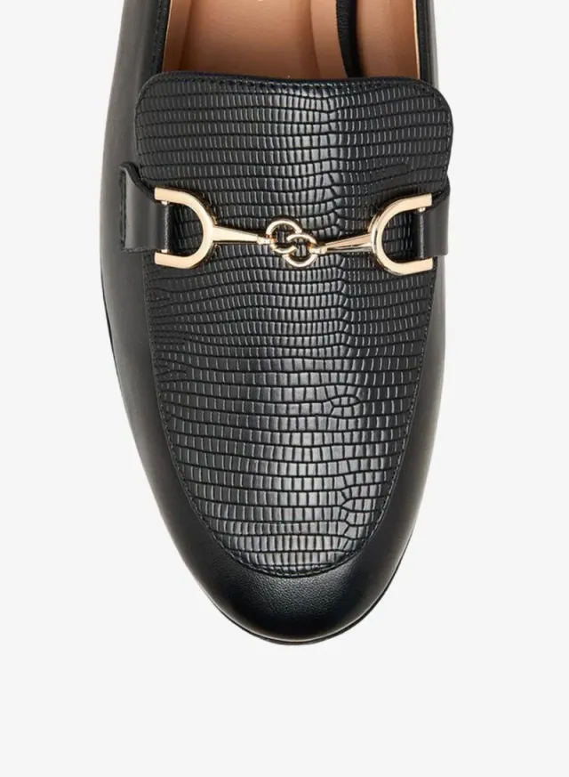 Women's Panelled Slip-On Loafers with Metallic Detail – image 4