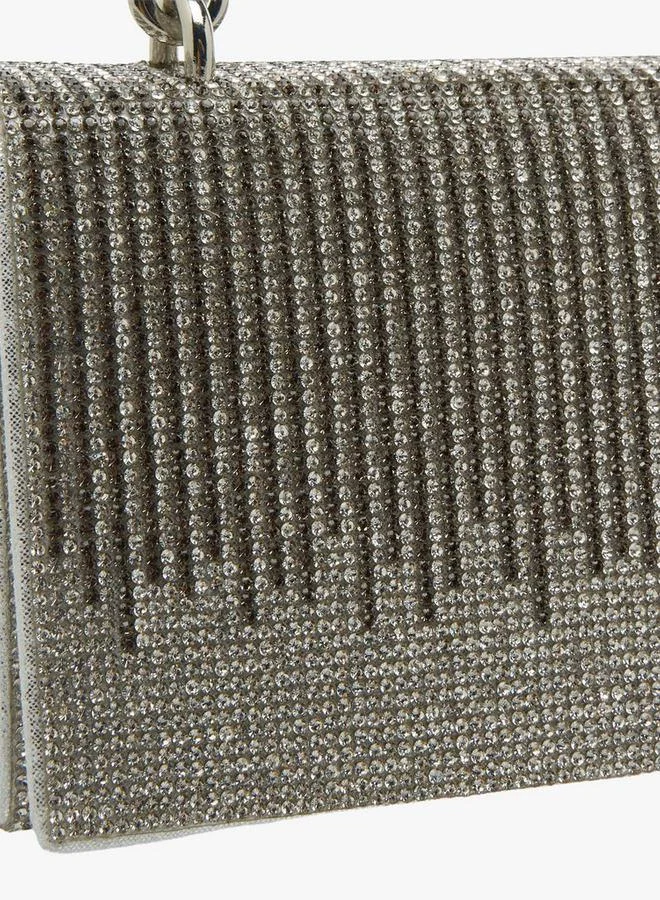 Rhinestone Embellished Clutch With Button Closure Ramadan Collections