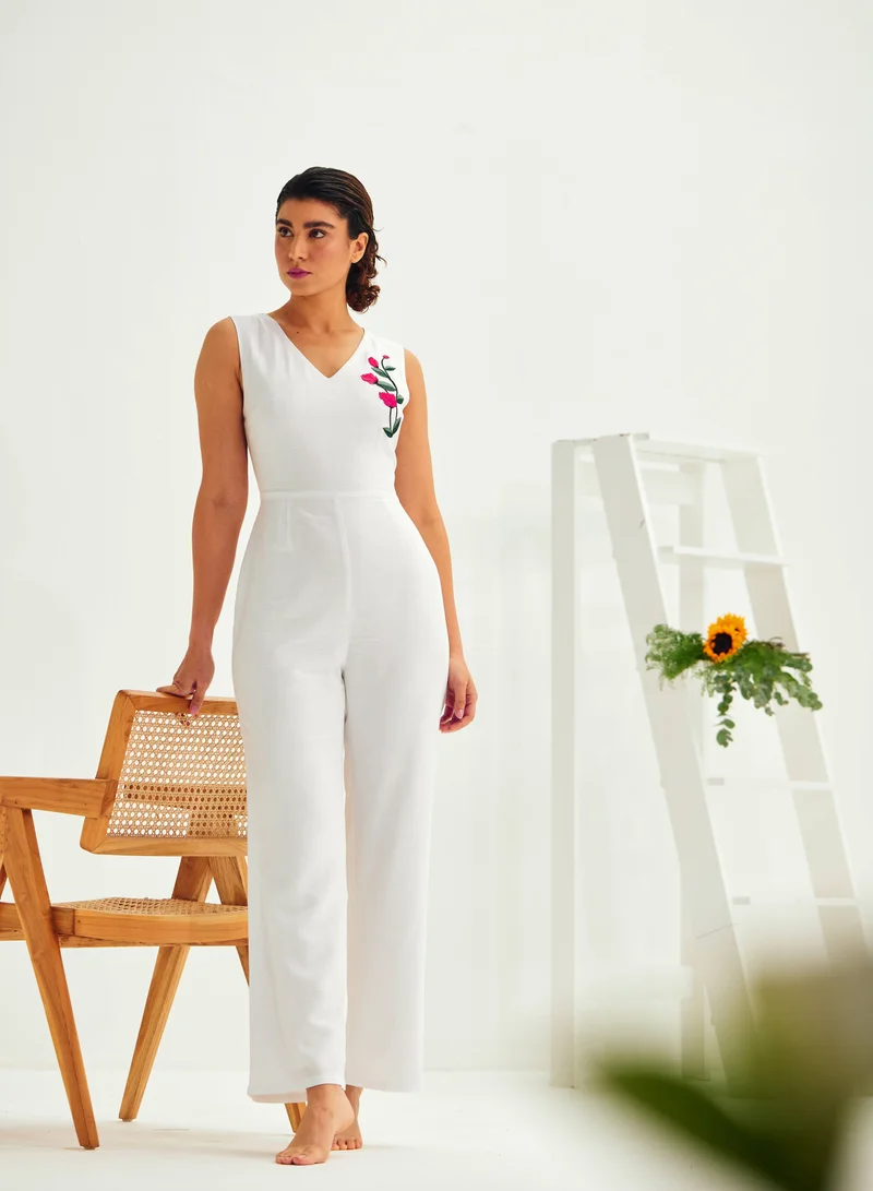 Sleeveless Ankle-Length Jumpsuit