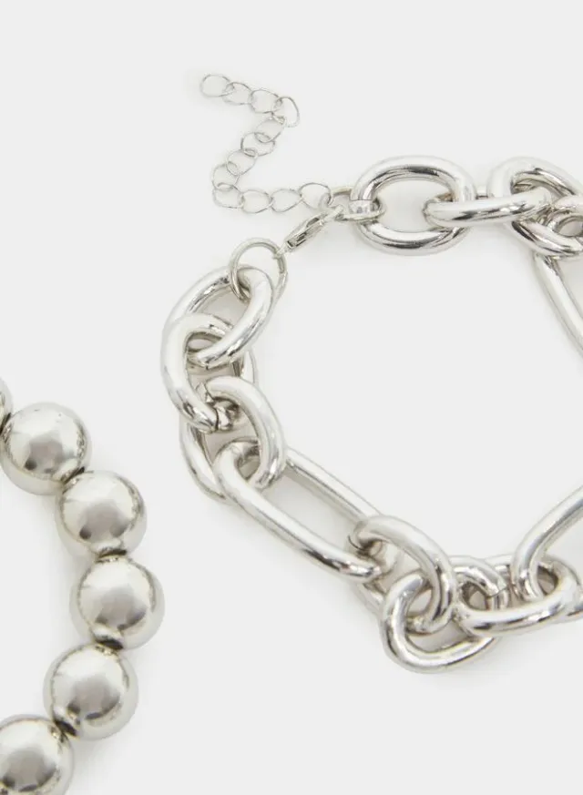 Pack of 5 - Silver Tone Chain Bracelet – image 3