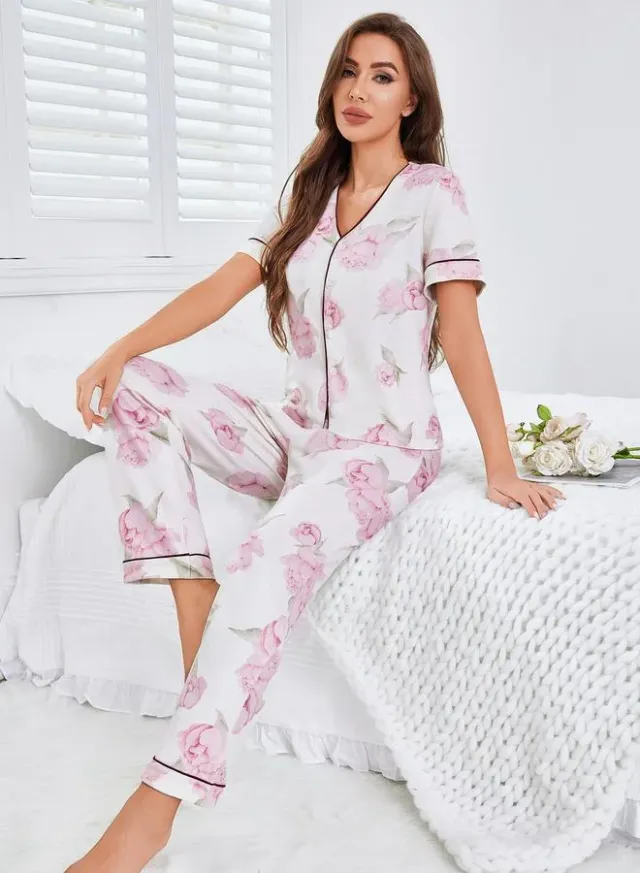 Floral Button-Down Pajama Set – image 5