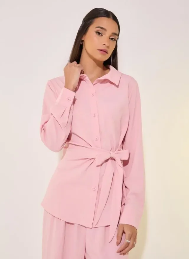 Wrap Button Top & Pants Set – image 4