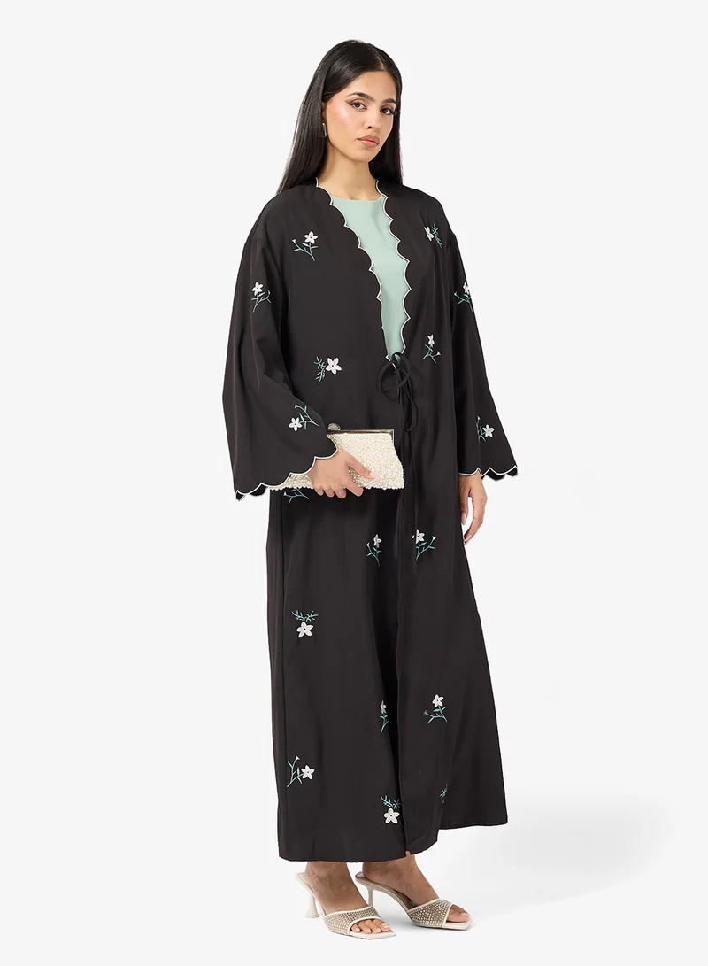 Embroidered Floral Abaya