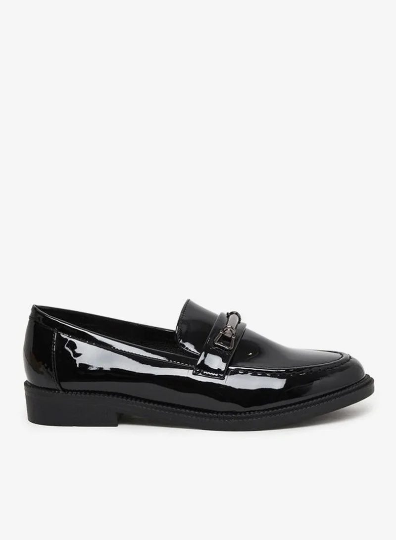 Styli Casual Leather Loafers Black