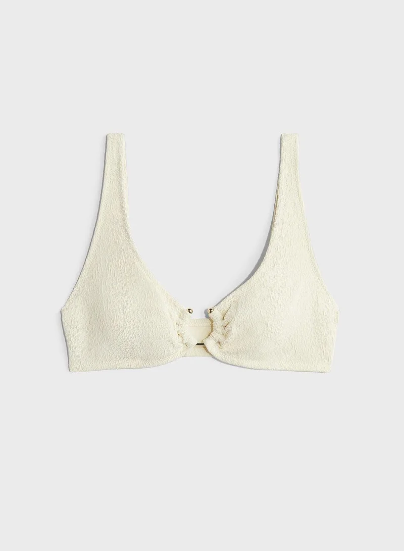 Plunge Neck Bikini Top Yellow