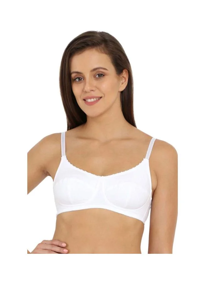 1615 Women's Full Coverage Wirefree Cotton Bra White
