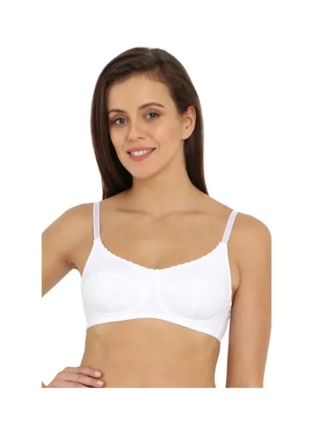 1615 Women's Full Coverage Wirefree Cotton Bra White