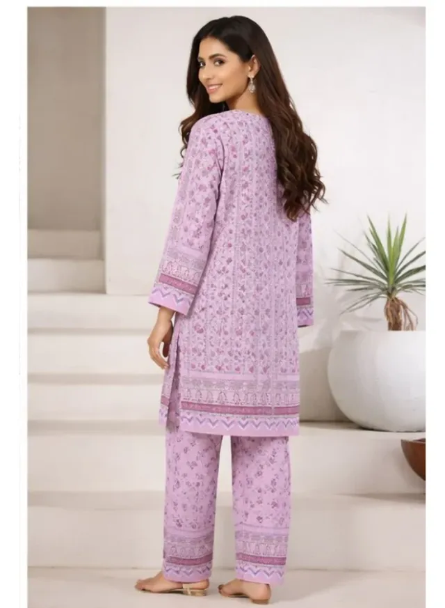 Purple Floral Cotton Printed Kurta and Salwar Set for Women – image 4