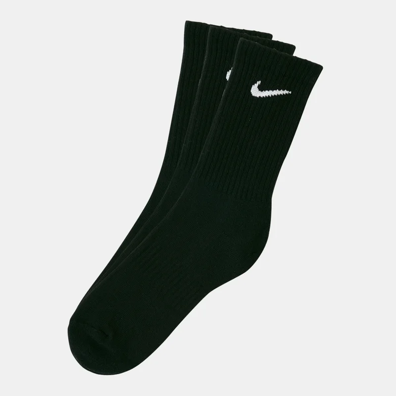 Men's Lightweight Training Crew Socks, 3-Pack Black