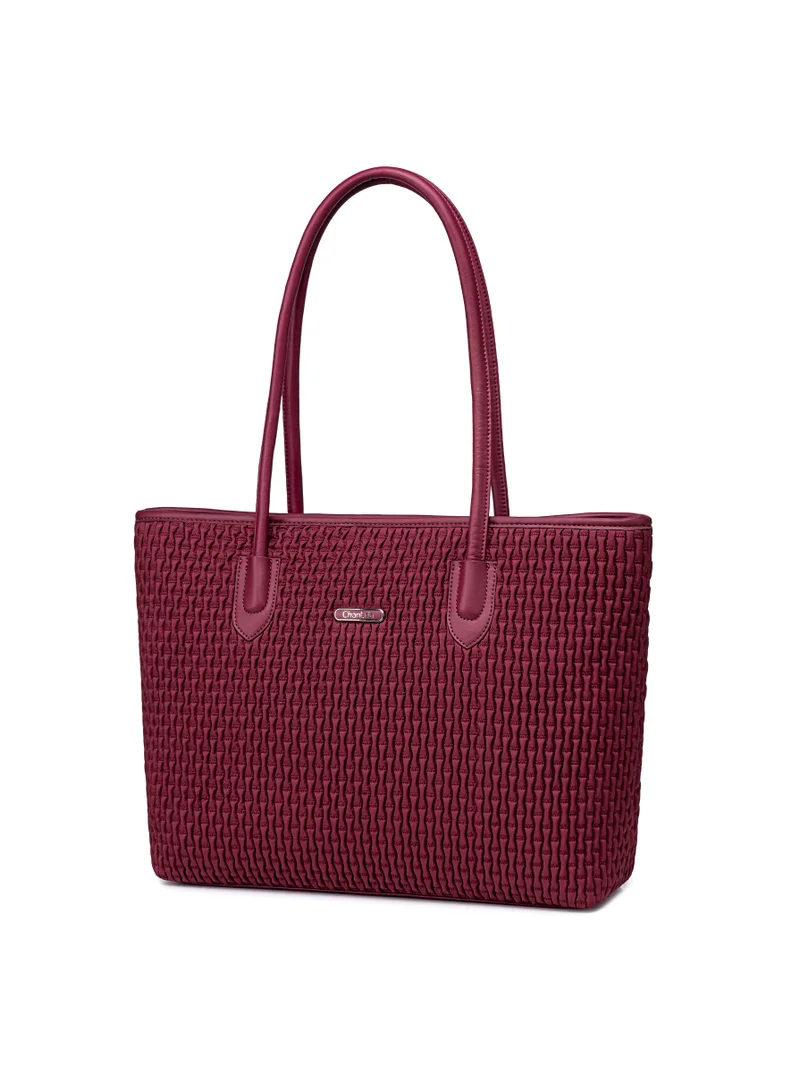 Lightweight Water-Resistant Women's Laptop Tote Bag Burgundy
