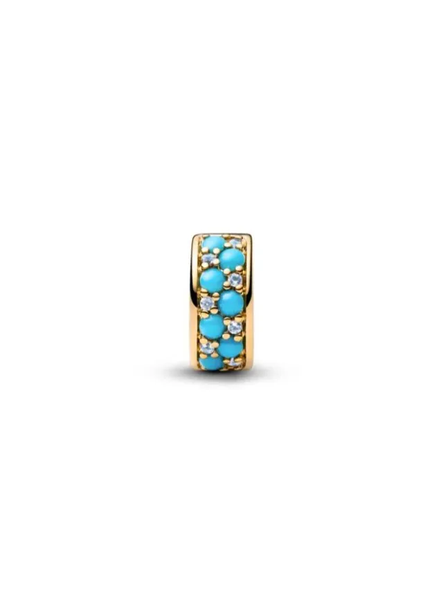 Sterling Silver Pavé Cubic Zirconia Clip Charm for Bracelet – image 2