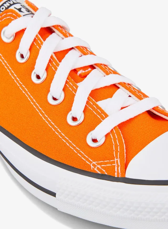 Orange Unisex Canvas Low-Top Sneaker with Rubber Sole – image 5