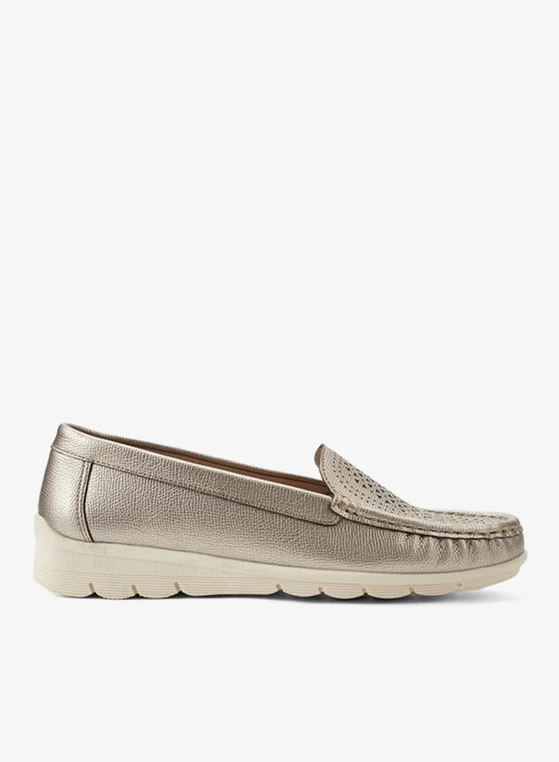 Women's Perforated Loafers Grey