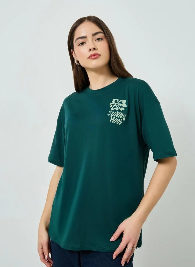 Oversized Graphic T-Shirt Green