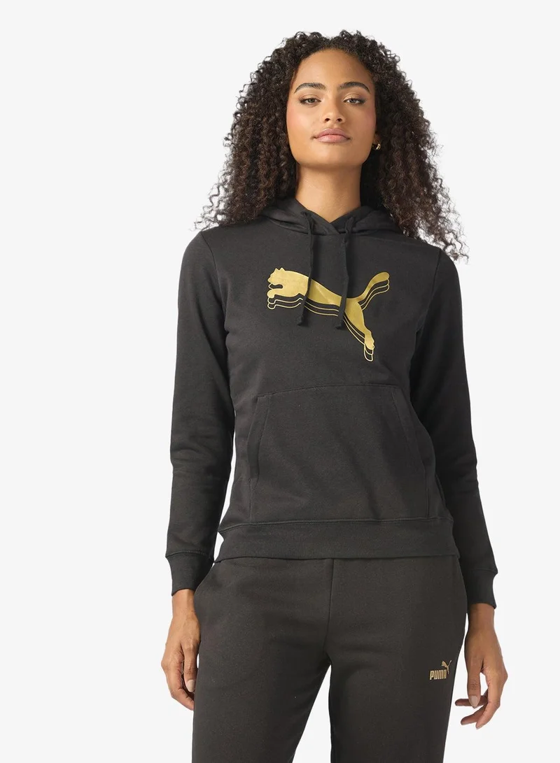 Essential Metallic Hoodie Dark Slate Gray