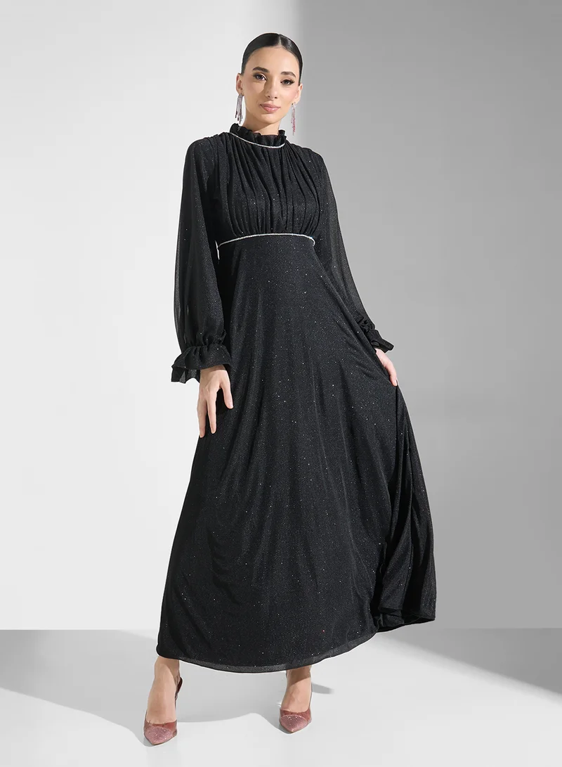 Sparkling Chiffon Dress Black