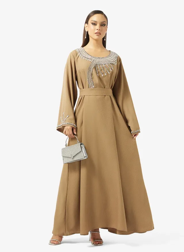Embellished Belted Jalabiya – image 4