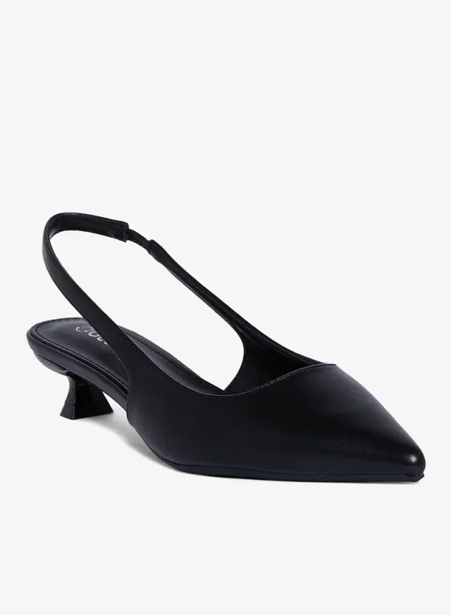 Geoomnii Women's Low Heel Backless Mules Black