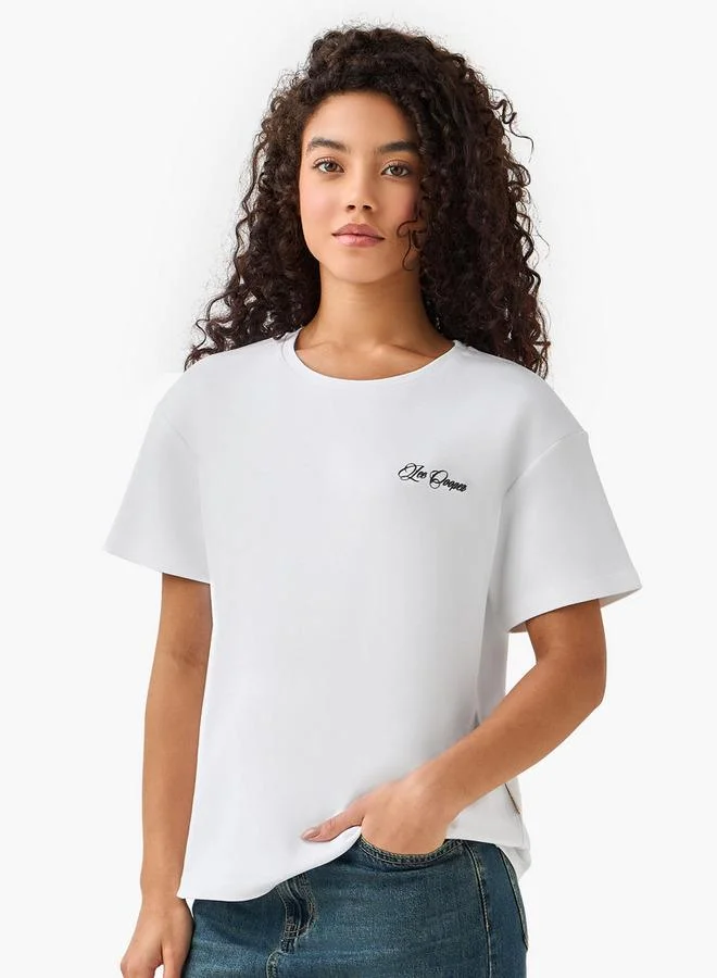 Lee Cooper Logo Print Cotton T-shirt White