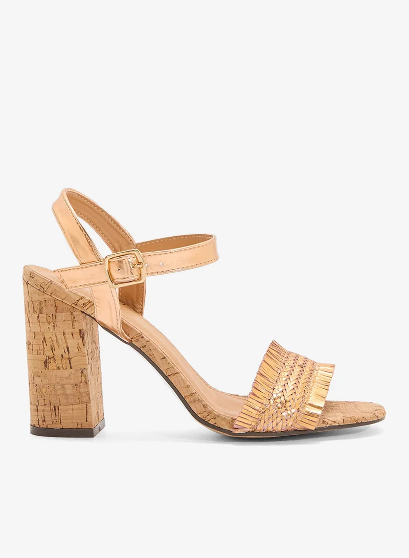 Block Heel Summer Sandal Light Beige