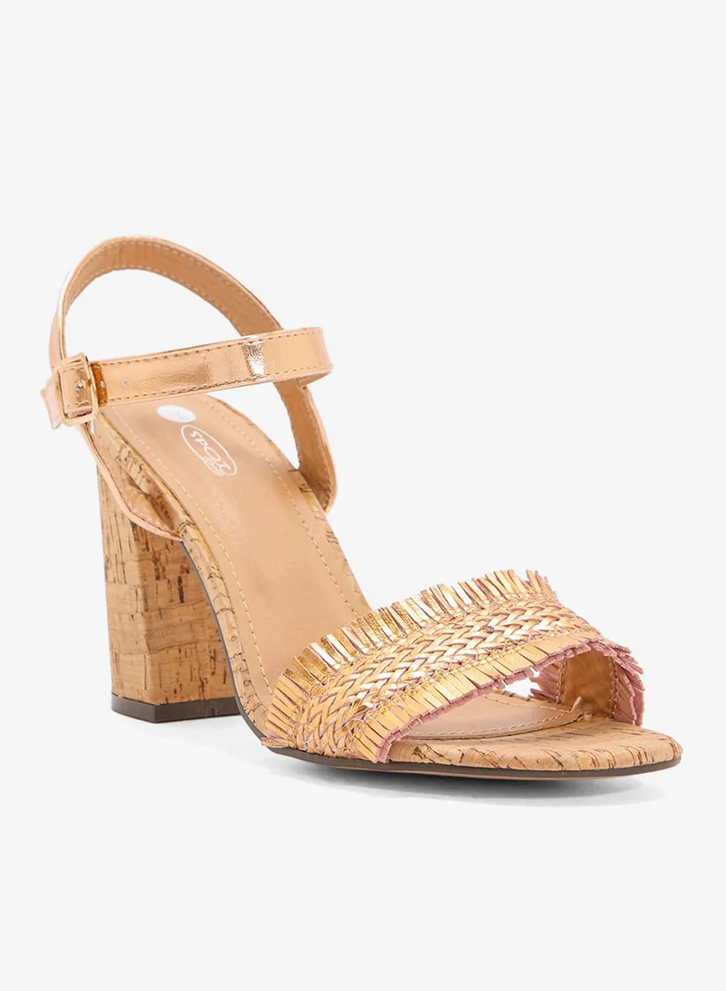 Block Heel Summer Sandal Light Beige