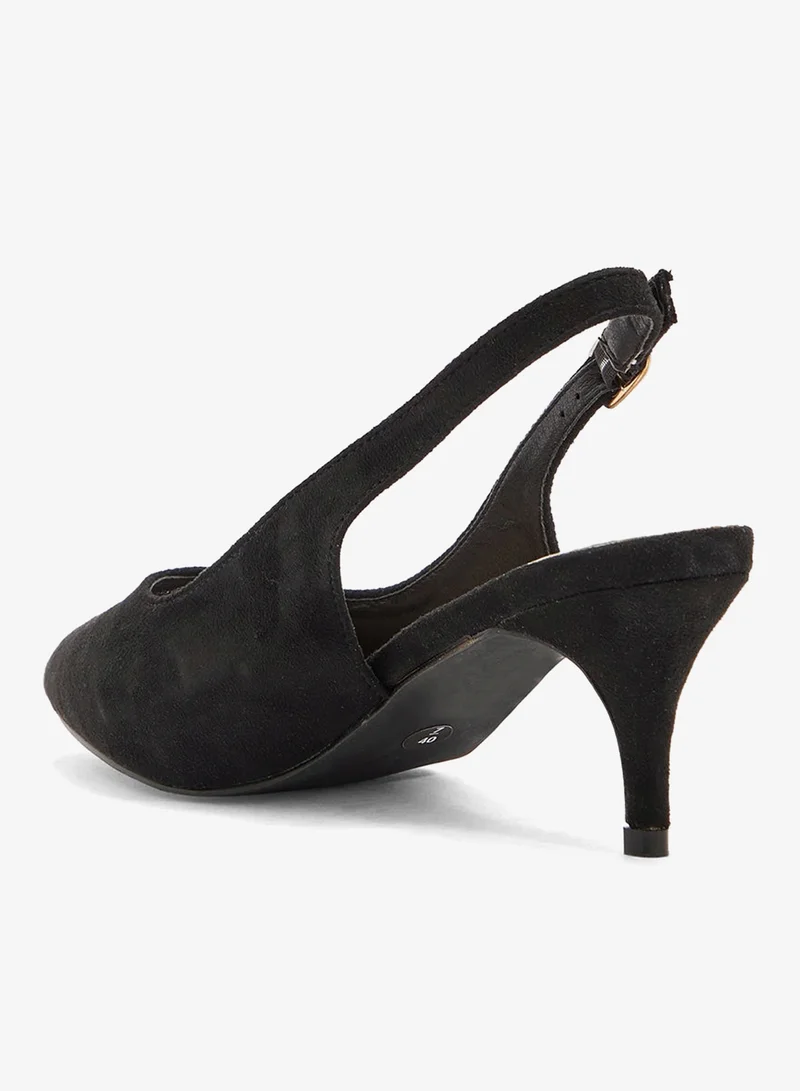 Slingback Low Heel Pumps Black