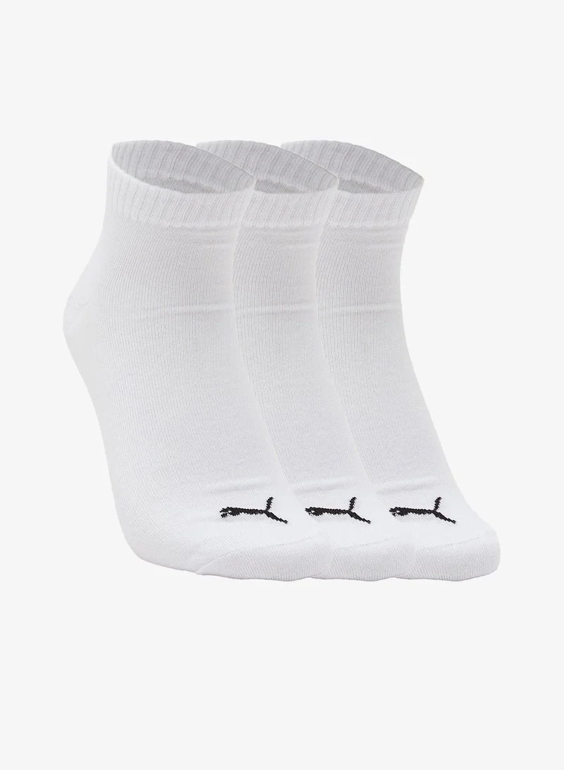 3-Pack Plain Quarter Socks White