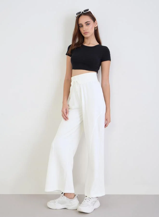 Women's Wide Leg Joggers White