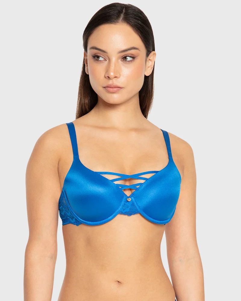 Isla & Evie Perfect Pear Full Coverage Bra Bright Blue