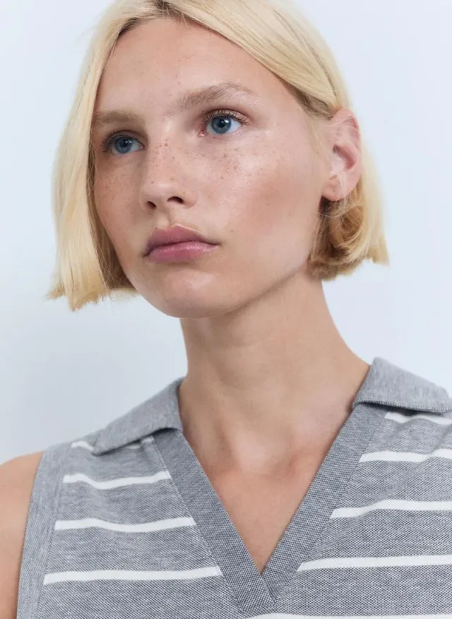 Striped Cropped Polo Shirt – image 4