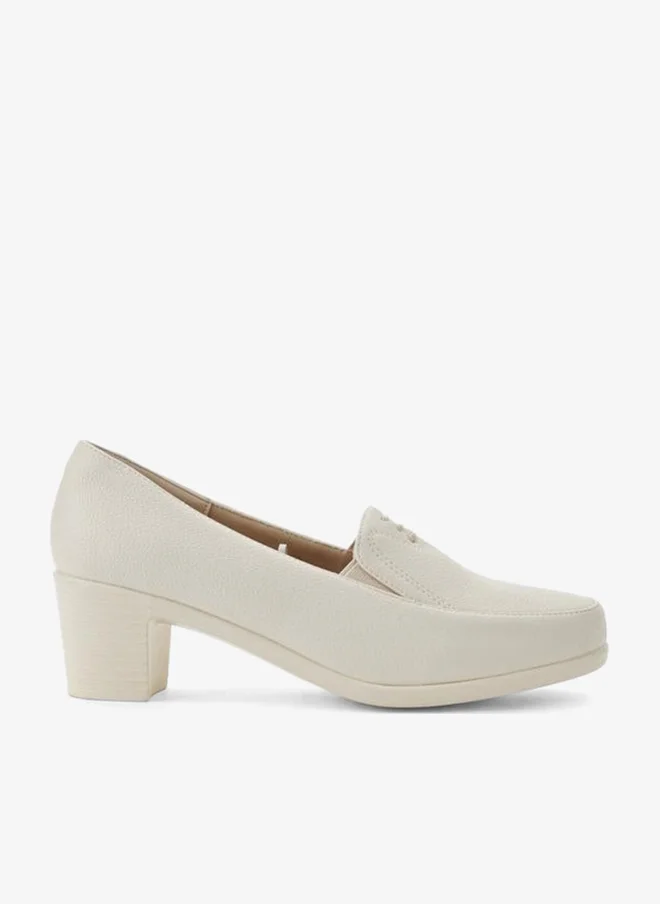 Women's Slip-On Block Heels Cream