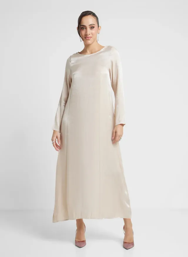 Beige Abaya Set with Inner Dress for Women - Khizana – image 4