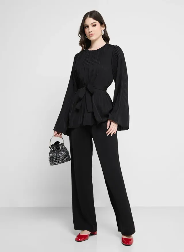 Pleated Top and Pants Set – image 5